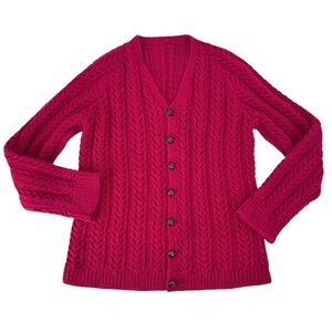 Vintage Irish Fisherman Style Cable Knit Wool Cardigan
Sweater